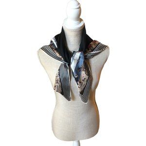 Anne Marie 100% Silk Scarf 34" Square Provencal Coastal Scene Vintage